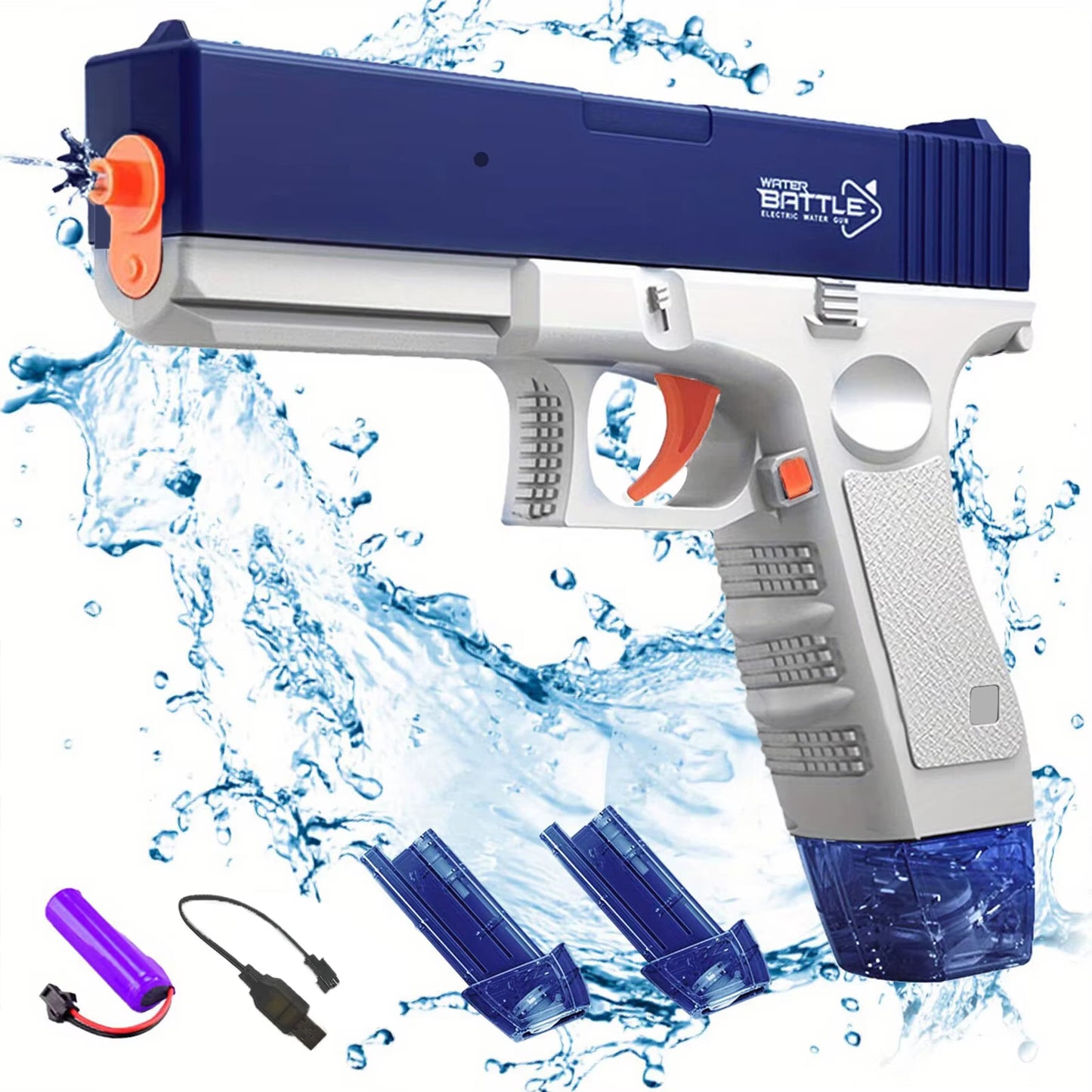 Unilabo M416 Electric Water Gun - Battery Powered with External Water Bottle Attachment - Perfect for Kids & Adults Outdoor Fun