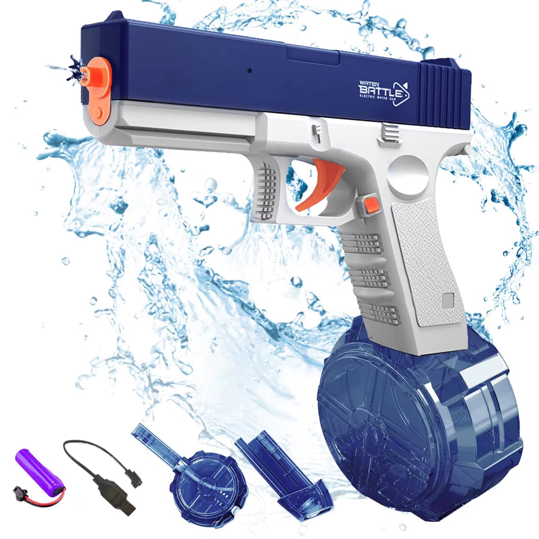 Unilabo M416 Electric Water Gun - Battery Powered with External Water Bottle Attachment - Perfect for Kids & Adults Outdoor Fun