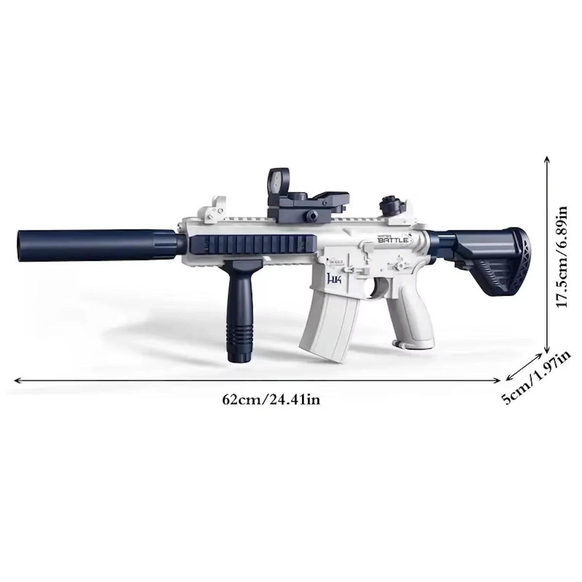 Unilabo M416 Electric Water Gun - Battery Powered with External Water Bottle Attachment - Perfect for Kids & Adults Outdoor Fun