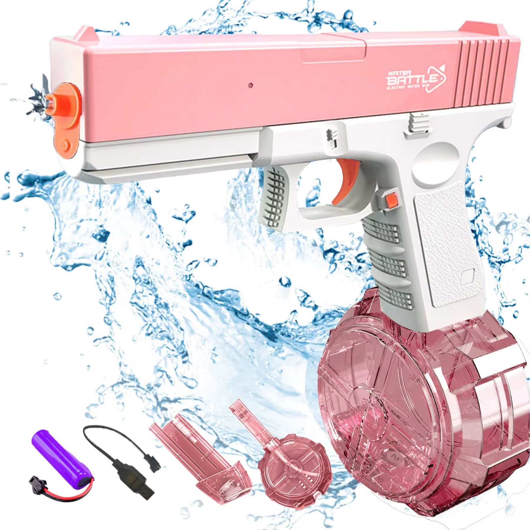 Unilabo M416 Electric Water Gun - Battery Powered with External Water Bottle Attachment - Perfect for Kids & Adults Outdoor Fun