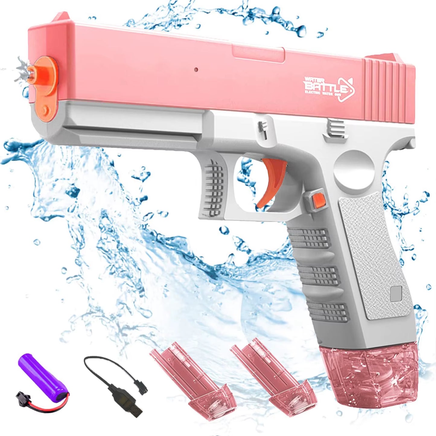 Unilabo M416 Electric Water Gun - Battery Powered with External Water Bottle Attachment - Perfect for Kids & Adults Outdoor Fun