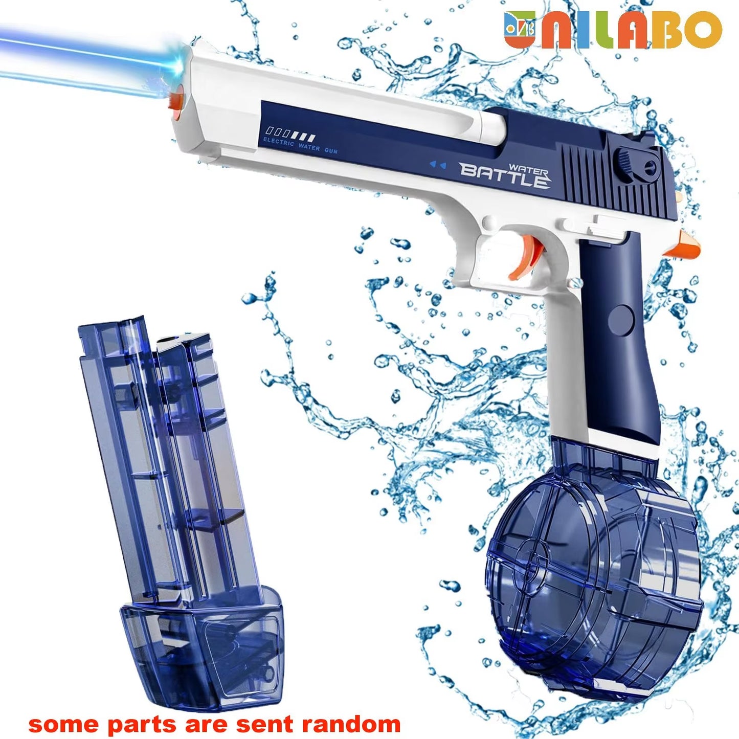 Unilabo M416 Electric Water Gun - Battery Powered with External Water Bottle Attachment - Perfect for Kids & Adults Outdoor Fun