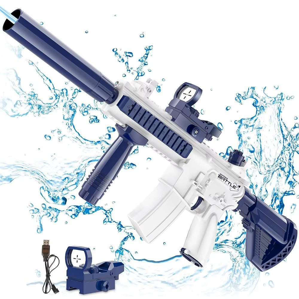 Unilabo M416 Electric Water Gun - Battery Powered with External Water Bottle Attachment - Perfect for Kids & Adults Outdoor Fun