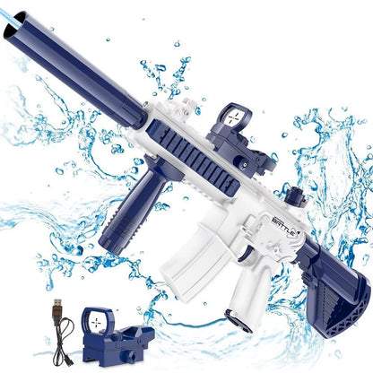 Unilabo M416 Electric Water Gun - Battery Powered with External Water Bottle Attachment - Perfect for Kids & Adults Outdoor Fun